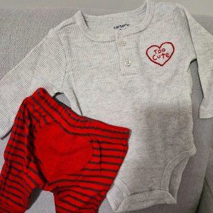 Carter's 3-month outfit. Long sleeve thermal bodysuit, matching pants